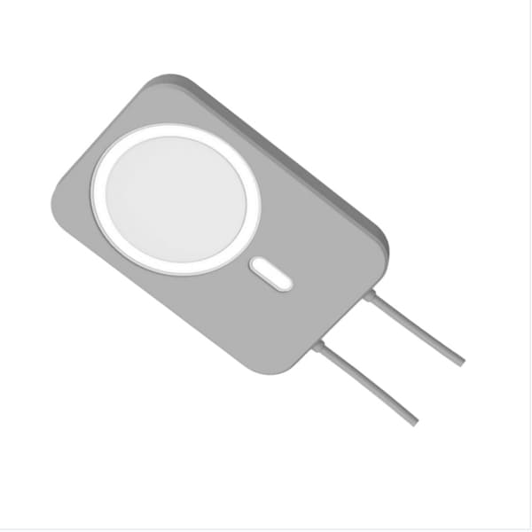 Silikone-etui til iPhone 12 MagSafe trådløs powerbank Grey Grey