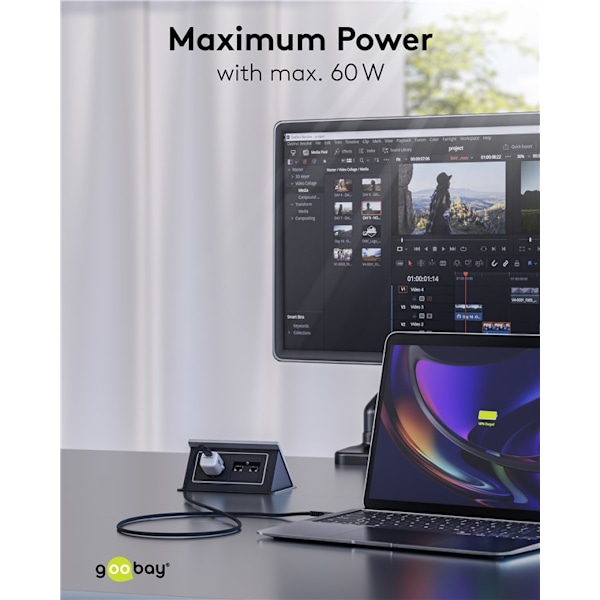 Lightning-USB-C™ supersoft textilkabel med metallkontakter, 0,5 m, svart
