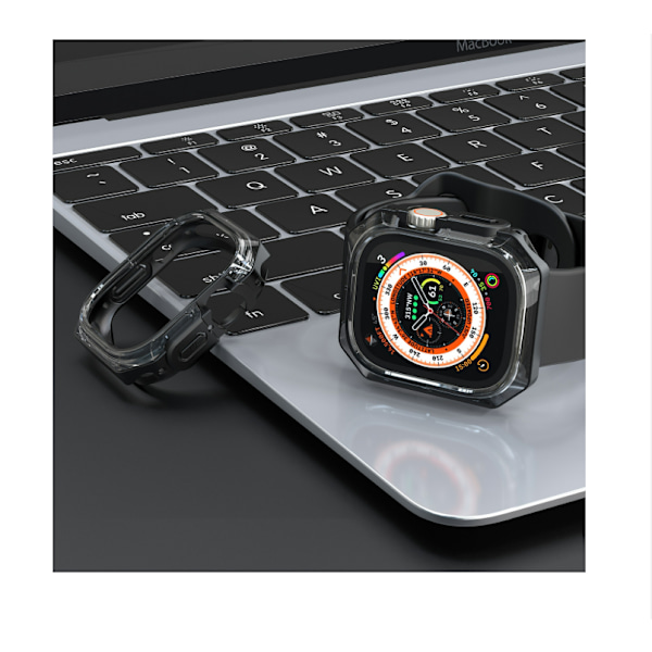 49 mm Apple Watch Ultra tofarvet beskyttelsesetui Sort