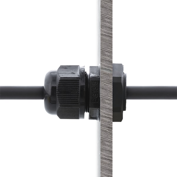S/FTP Cat6a patch cable, 5m, IP68, PG13.5, black