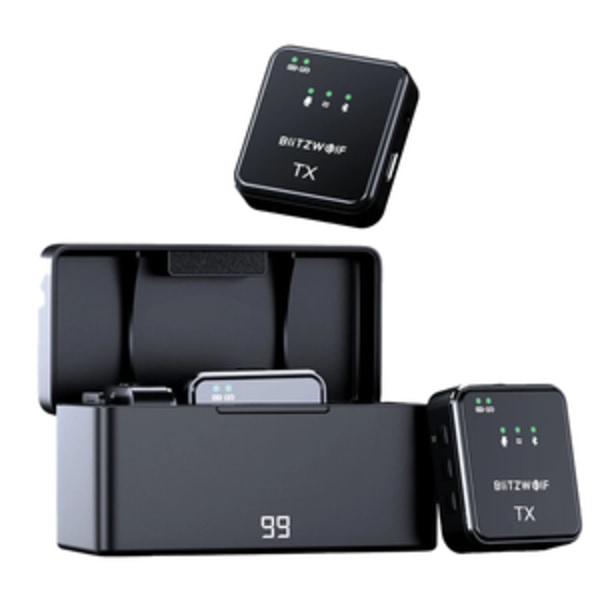 Trådløs mikrofon BlitzWolf, BW-SX63, 1000mAh (sort)