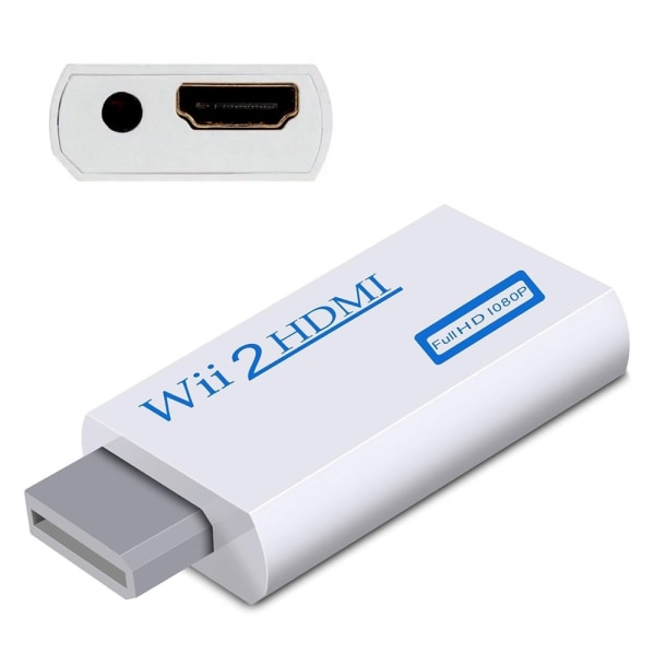 INF Nintendo Wii HDMI -adapteri - Full HD 1080p Valkoinen Valkoinen