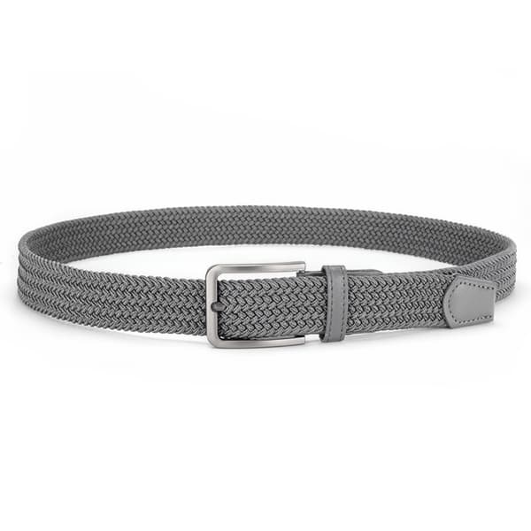 Elastiskt flätat canvasbälte 125cm (2-pack) – andningsbart, spänne i zinklegering, justerbart midjebälte för vardag, sport och utomhusbruk Black+Grey Black+Grey