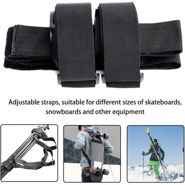 Justerbar skulderrem til skateboard og snowboard i sort nylon, 82 cm og op til 145 cm