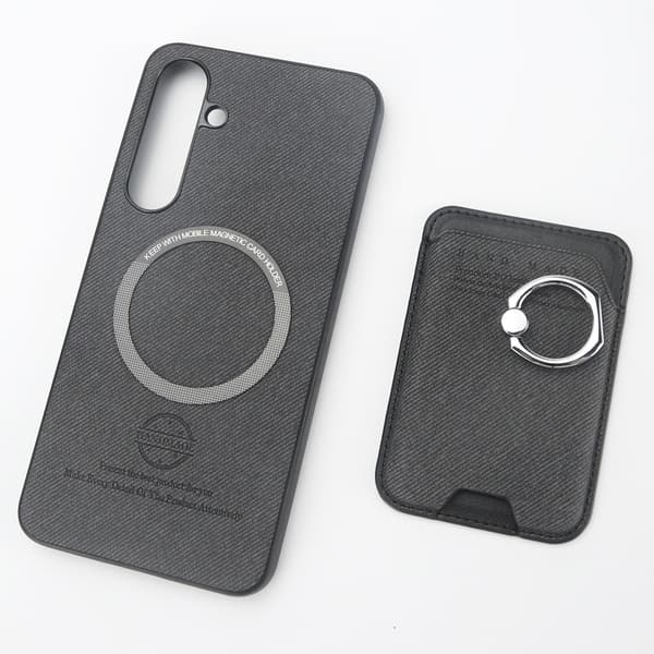 Kortholder Ring Stand Cover til Kompatibel med Samsung S24FE - Sort