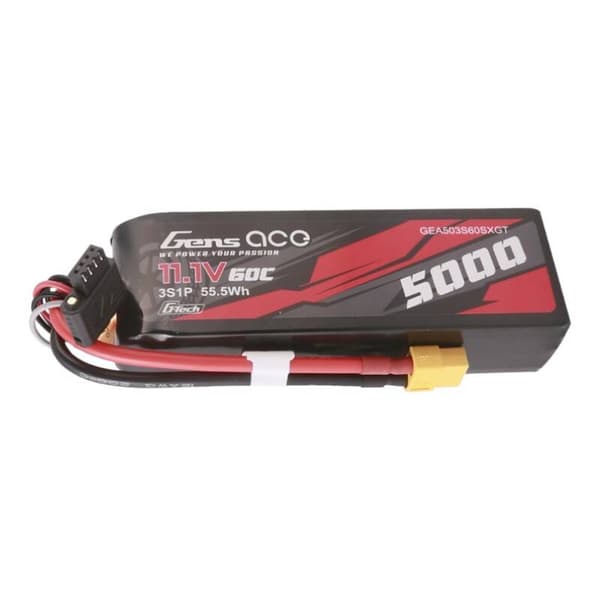 Gens ace G-Tech 5000mAh 11,1V 60C 3S1P Lipo med XT60-stik