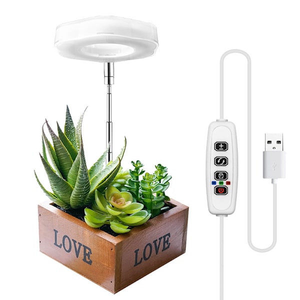Hexagon Grow Lights för inomhusväxter Varm vit/vit