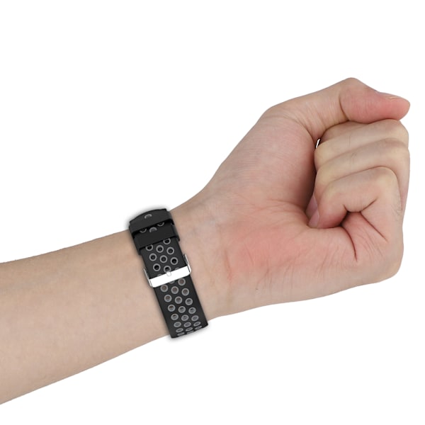Samsung Watch Ultra Tofarvet Silikone Rem 24MM Sort+grå