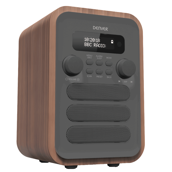 Radio FM DAB+ Bluetooth DAB-48GR Trä/Grafitgrå