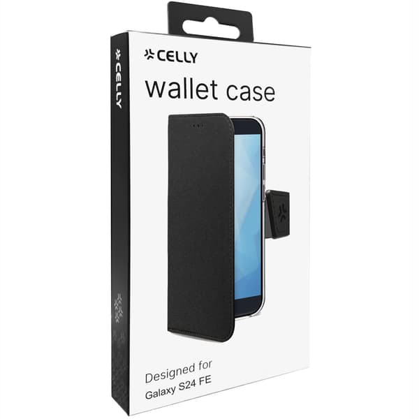 Wally Wallet Case Galaxy S24 FE Musta
