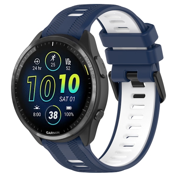 Midnattsblå & Vit klockarmband för Garmin Forerunner