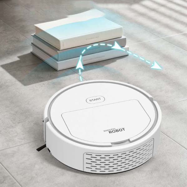 Mini Smart Robotdammsugare - 3-i-1 Sopning, Dammsugning & Moppning White White
