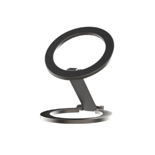 Dobbelt-sidet magnetisk MagSafe ringstativ til telefon i rustfrit stål, foldbart kickstand, kompatibel med iPhone 12 og nyere Black Black