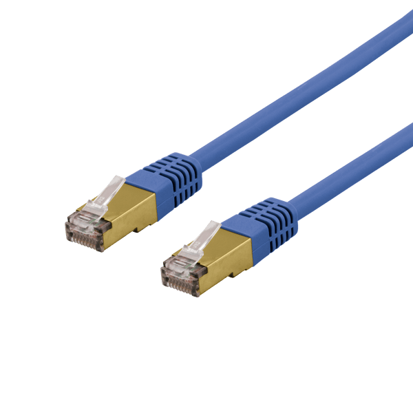 S/FTP Cat6a patch cable 3m 500MHz Deltacertified LSZH blue