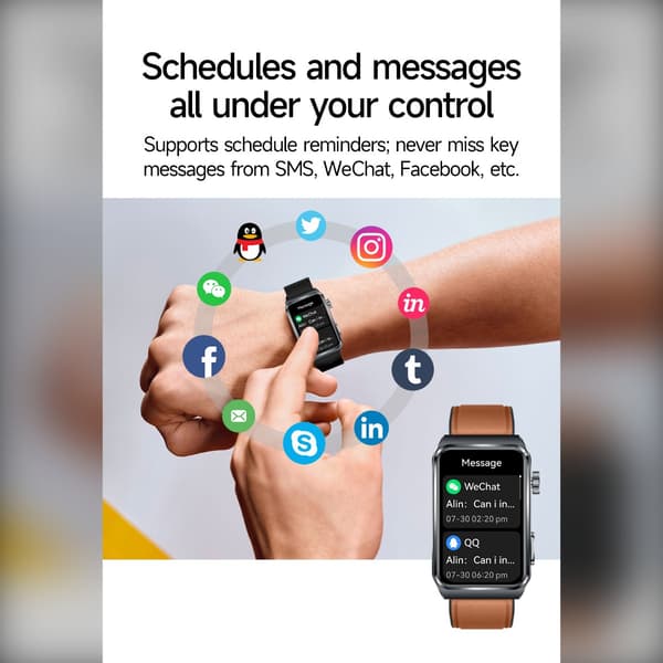 Smartwatch med Bluetooth-opkald, sundhedsovervågning og 100+ sportstilstande (Bemærk: Sundhedsdata er kun til reference) Black Black