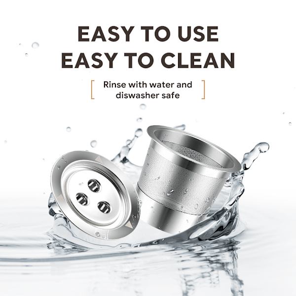 K Cups Återanvändbara kaffekapslar för Ninja Dual Brew kaffemaskin svart sked