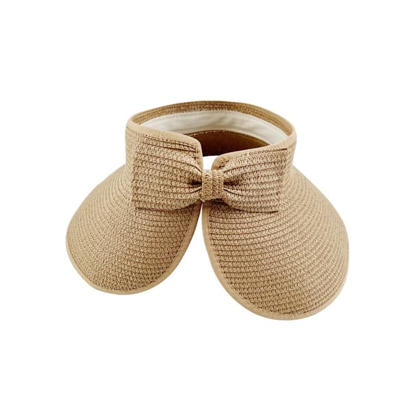 Vikbar solhatt i strå med pilbåge Khaki Khaki