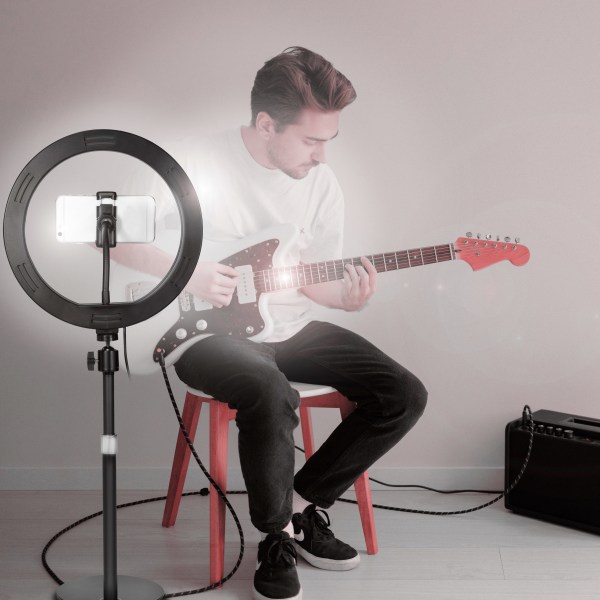 LogiLink Ring light för smartphone Ø25cm m bordsstativ