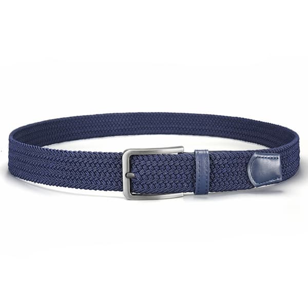 Elastiskt flätat canvasbälte 125cm (2-pack) – andningsbart, spänne i zinklegering, justerbart midjebälte för vardag, sport och utomhusbruk Coffee+Blue Coffee+Blue