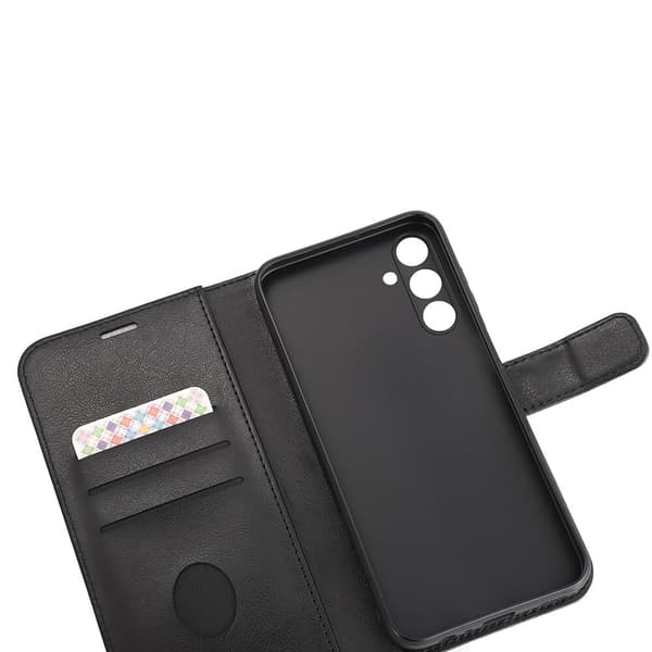 Wallet case Anti-Stråling 3 Card RFID Sort - Samsung A15 5G/A15 4G