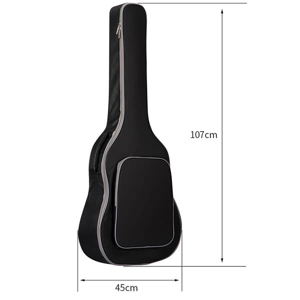 40-41 tums akustisk gitarrväska med 10T-vaddering Black Black