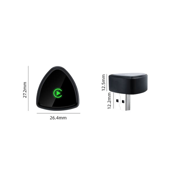 2-i-1 Trådløs CarPlay Adapter Kompatibel med Apple: Kablet til Trådløs Bilforbindelse Black Black