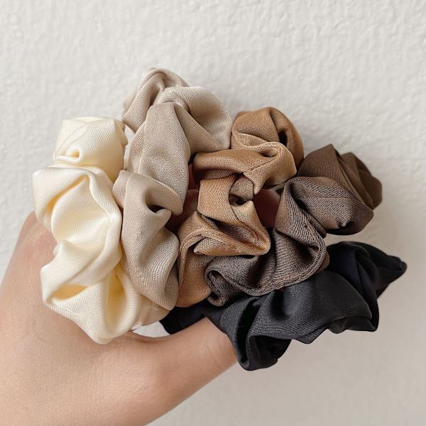 Chic Scrunchie Sæt: 5-Pak Mælkete Farver
