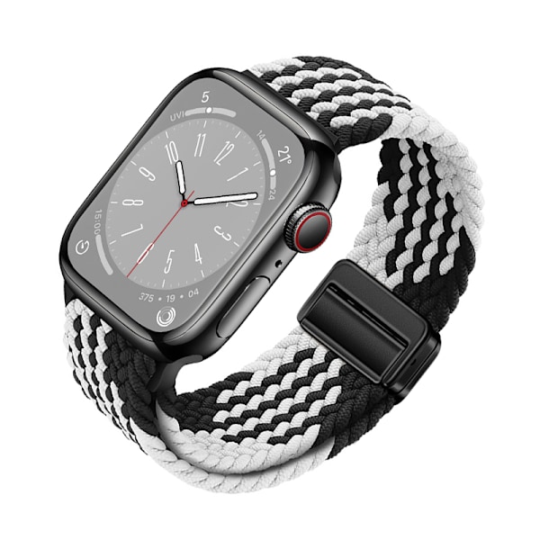 Starlight Nylon Braided Watch Strap för Apple Watch Svart vit L
