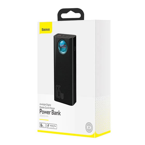 Powerbank Baseus Amblight 30000mAh, 4xUSB, USB-C, 65W (svart)