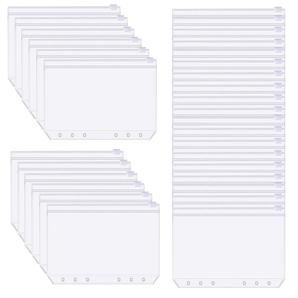 A5 PVC blixtlåspåse för 6-ringspärm 30-pack