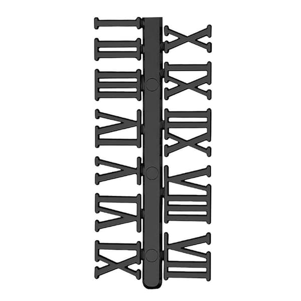 Silver Romersk Sifferklocka Siffror - 2,3 cm - Förpackad Black Black
