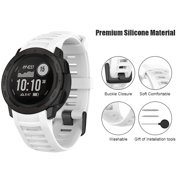 Garmin Instinct 2 Silikone urrem White White