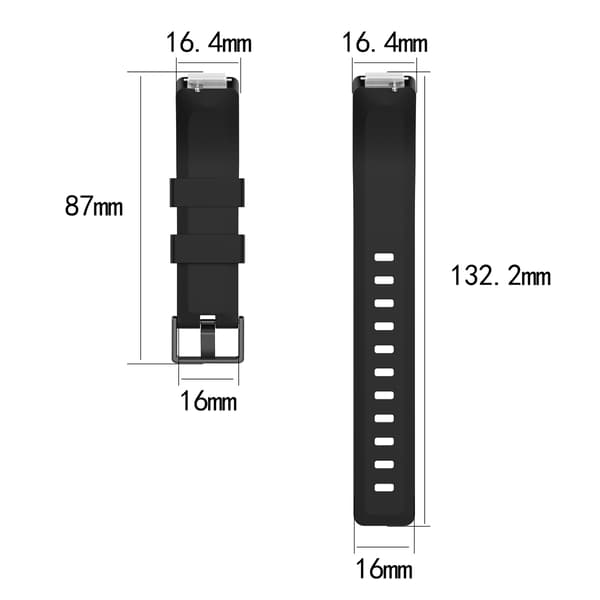 Premium silikone udskiftningsrem til Fitbit Inspire serien Black Black