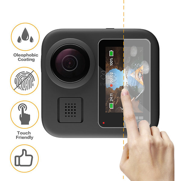 GoPro MAX näytönsuoja - 2-pack karkaistu lasi