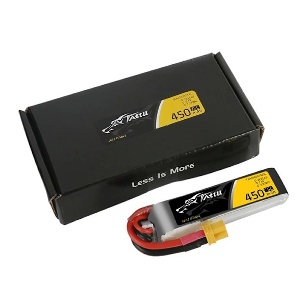Batteri Tattu 450mAh 7,4V 75C 2S1P Lång XT30