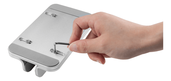 Adjustable vertical laptop holder, 5kg, aluminium