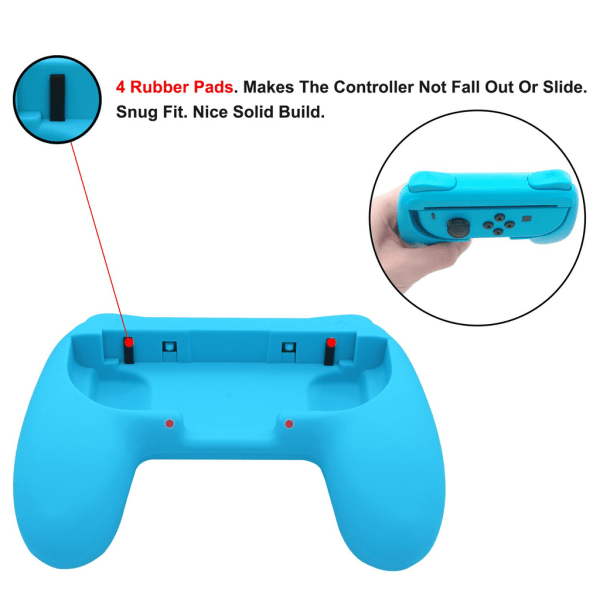 INF Nintendo Switch Joy-Con Controller Grip 2-pak Rød / Blå