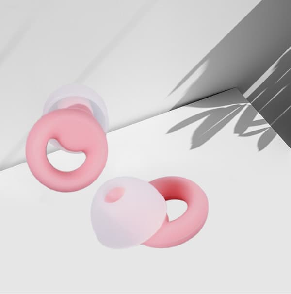 Støjreducerende ørepropper - Pink silikone, 1 par