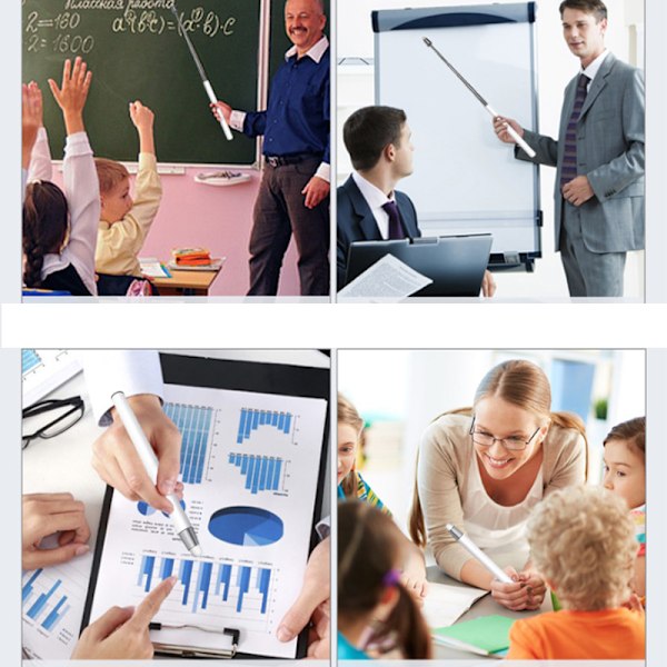 Vit Teleskopisk Pekpenna för Interaktiv Whiteboard