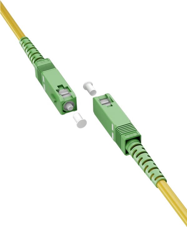Lyslederkabel (FTTH), Singlemode (OS2) Yellow, gul (Simplex), 20 m