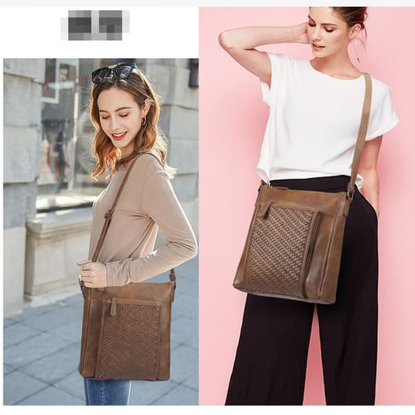 Stilren Vävd Axelväska - Elegant & Rymlig Design Brown Brown