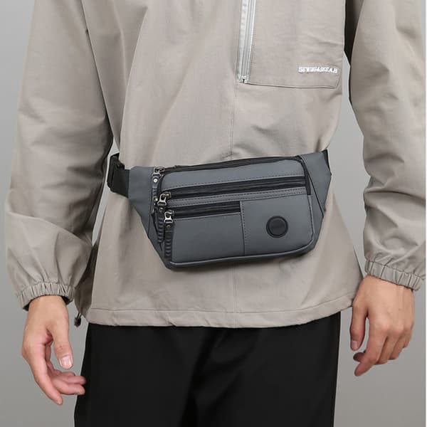 PU-nahkainen rintalaukku miehille Grey Grey