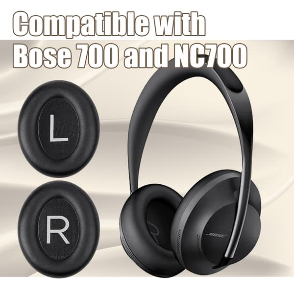 Fåreskinds ørepuder 1 par Black Bose NC700 Black