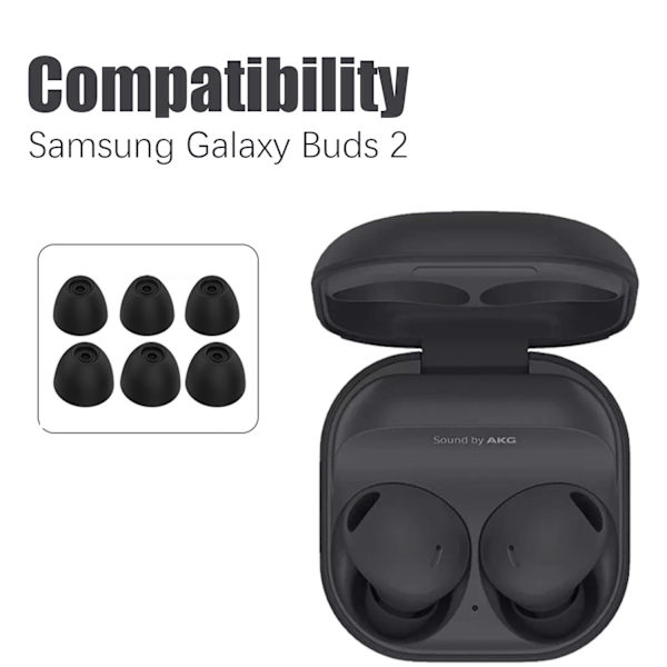 Öronkuddar för Samsung Galaxy Buds 2 in-ear hörlurar 3,8 mm 3 par Svart