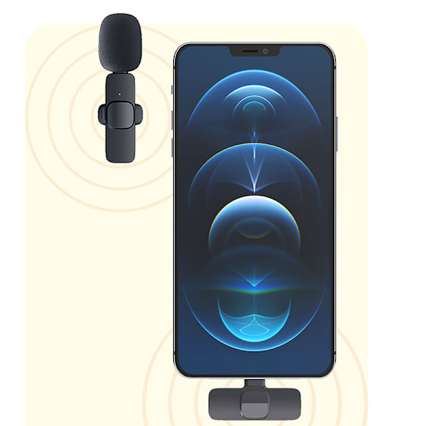 Trådløs Lavalier Mikrofon - Type-C Clip-on Revers Mikrofon