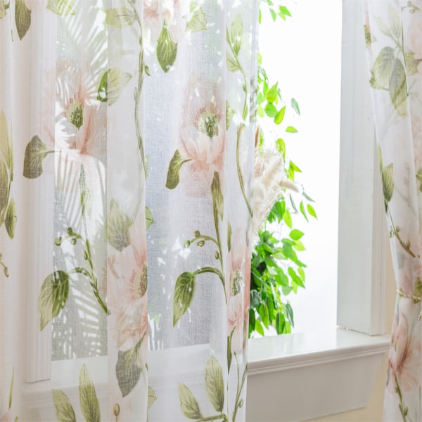 Lange semi-gennemsigtige gardiner semi-gardiner til soveværelse Rosa 1 x 2 m | Rosa | 1 x 2 m | Fyndiq