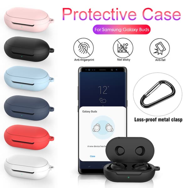 Samsung Galaxy Buds/Buds Plus Silikone Etui - Midnatsblå Beskyttelse mod Tab og Stød, Perfekt Pasform med Karabinhage Blue Blue