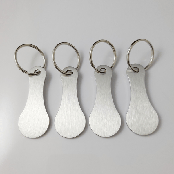 Metallinen avaimenperä ostoskärryihin (4 kpl) Silver Silver