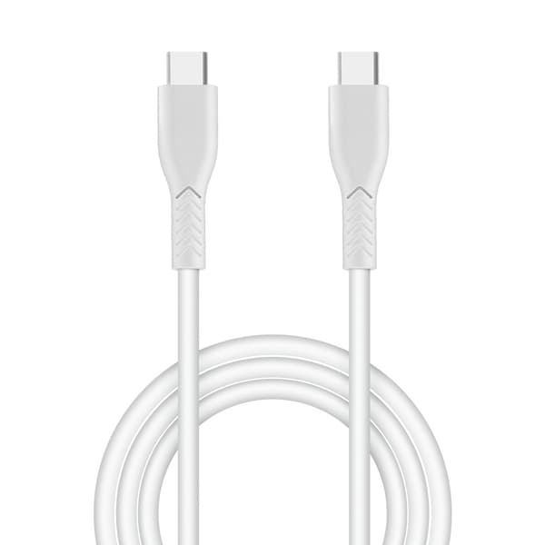 Hurtigopladningskabel Dobbelt Han Type-C Datakabel 60W White White