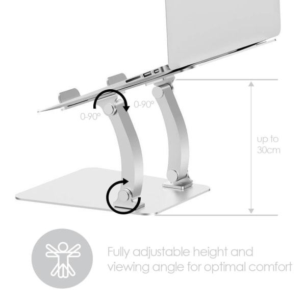 DESIRE2 Laptopställ Dual Pivot Riser Justerbar Aluminium Silver